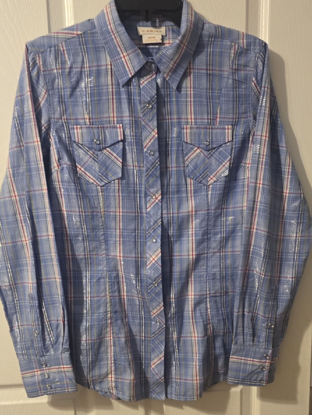 Ariat Blue Plaid Western Snap-Front Shirt